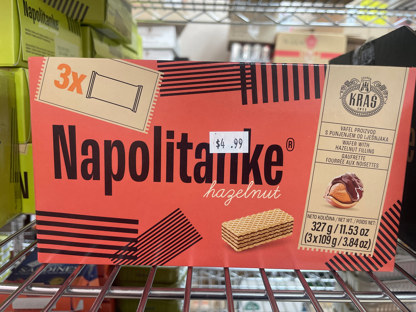 Kras Napolitanke Hazelnut Wafers 330g