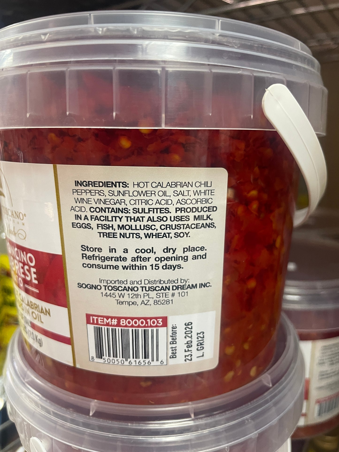 Sogno Toscano Peperoncino Calabrese Trittato – Crushed Hot Calabrian Chili Peppers in Oil