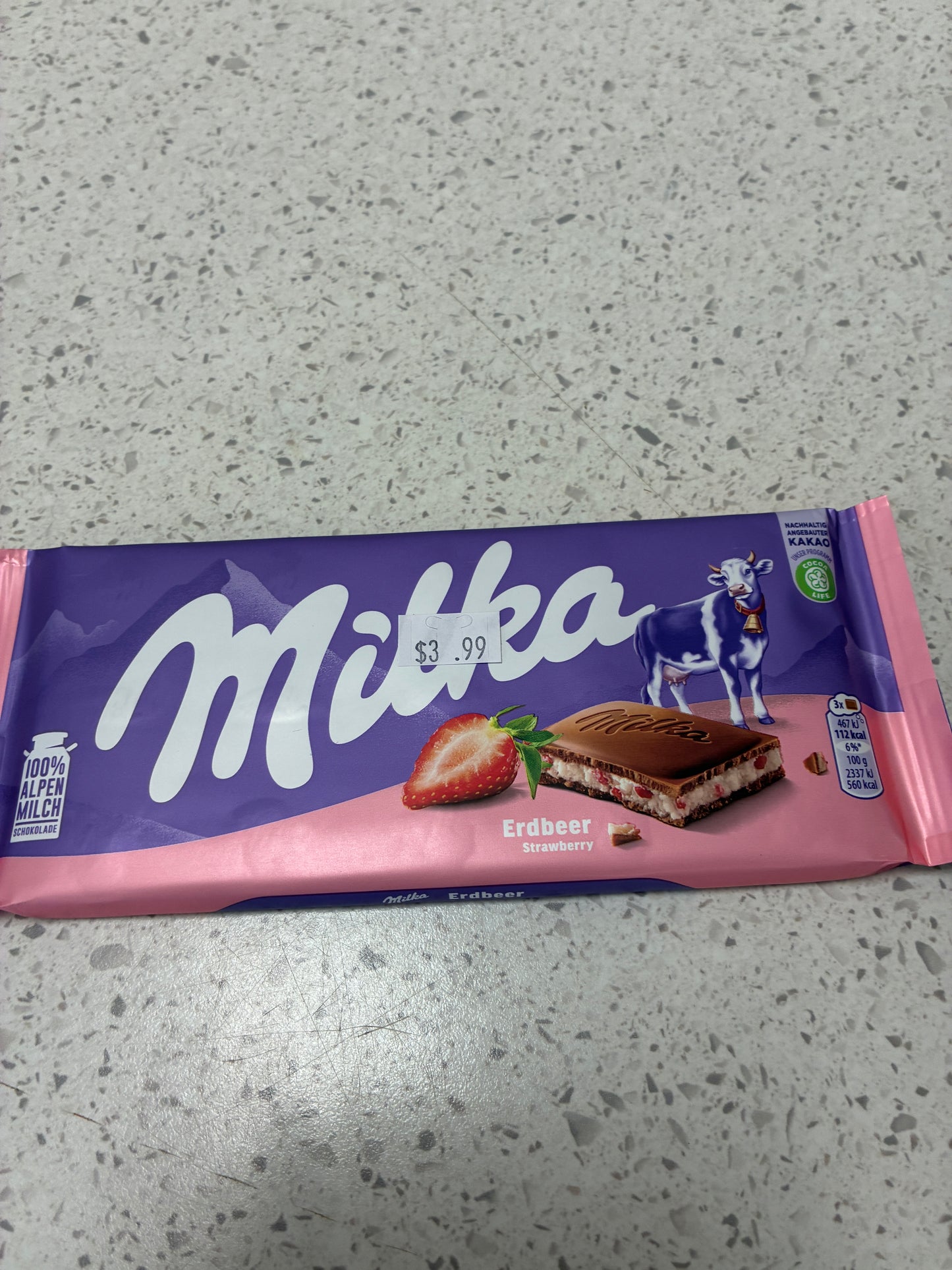 Milka Strawberry Chocolate Bar 100g