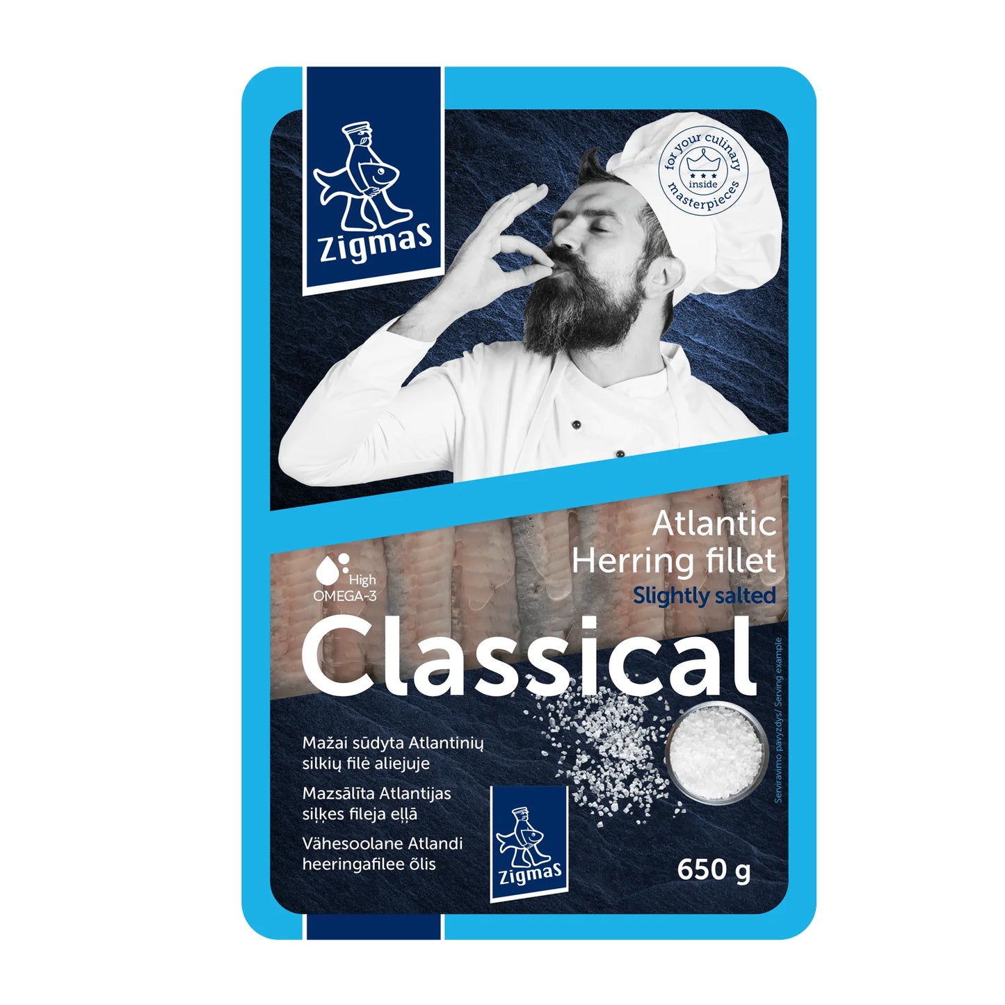 Zigmas Slightly Salted Atlantic Herring Fillet in Oil 650g