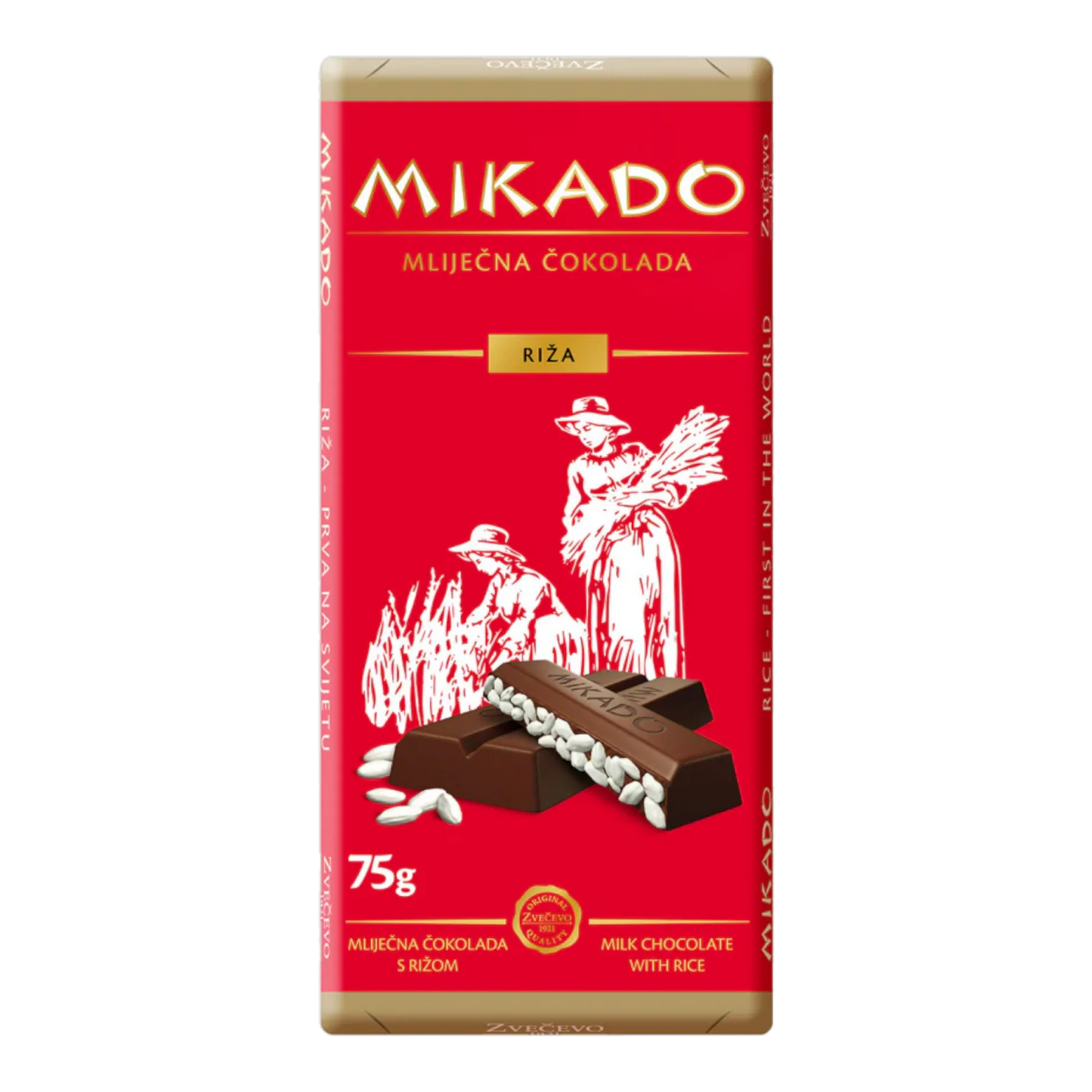Zvecevo Mikado Milk Chocolate with Puffed Rice 75g