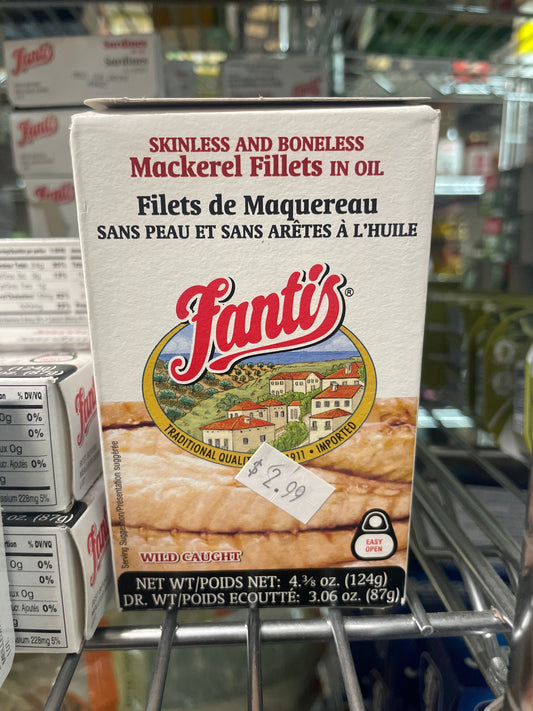 Fantis Mackerel Fillets in Oil - 124g