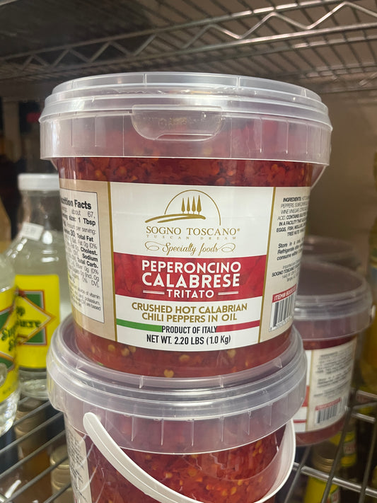 Sogno Toscano Peperoncino Calabrese Trittato – Crushed Hot Calabrian Chili Peppers in Oil