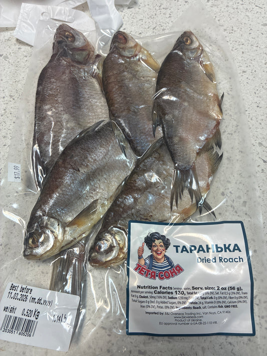 Sea Roach(TARANKA) Dried Gutted Fish Kuzmich (UKRAINE) 1.2 lbs