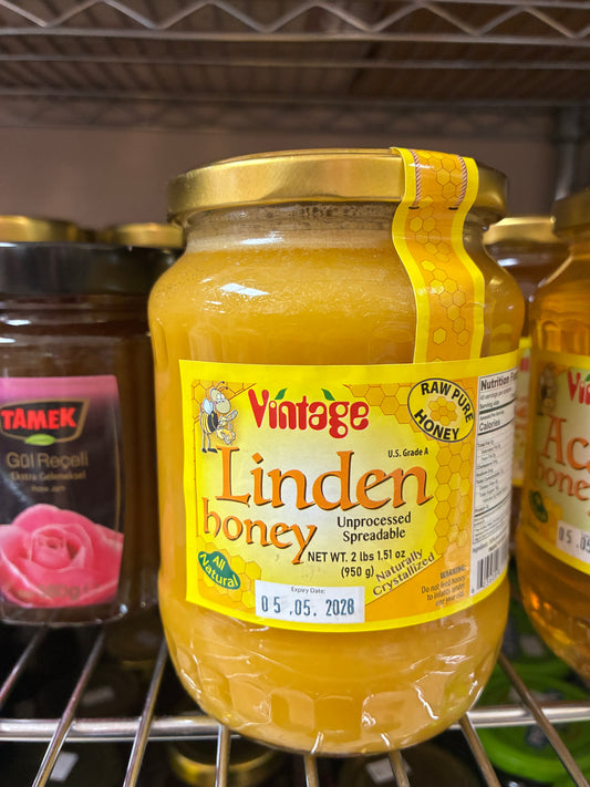 Vintage Raw Linden Honey 2 Lbs