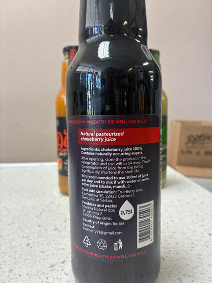 Aronia Elixir Burst – 100% Chokeberry Juice – 750 ml