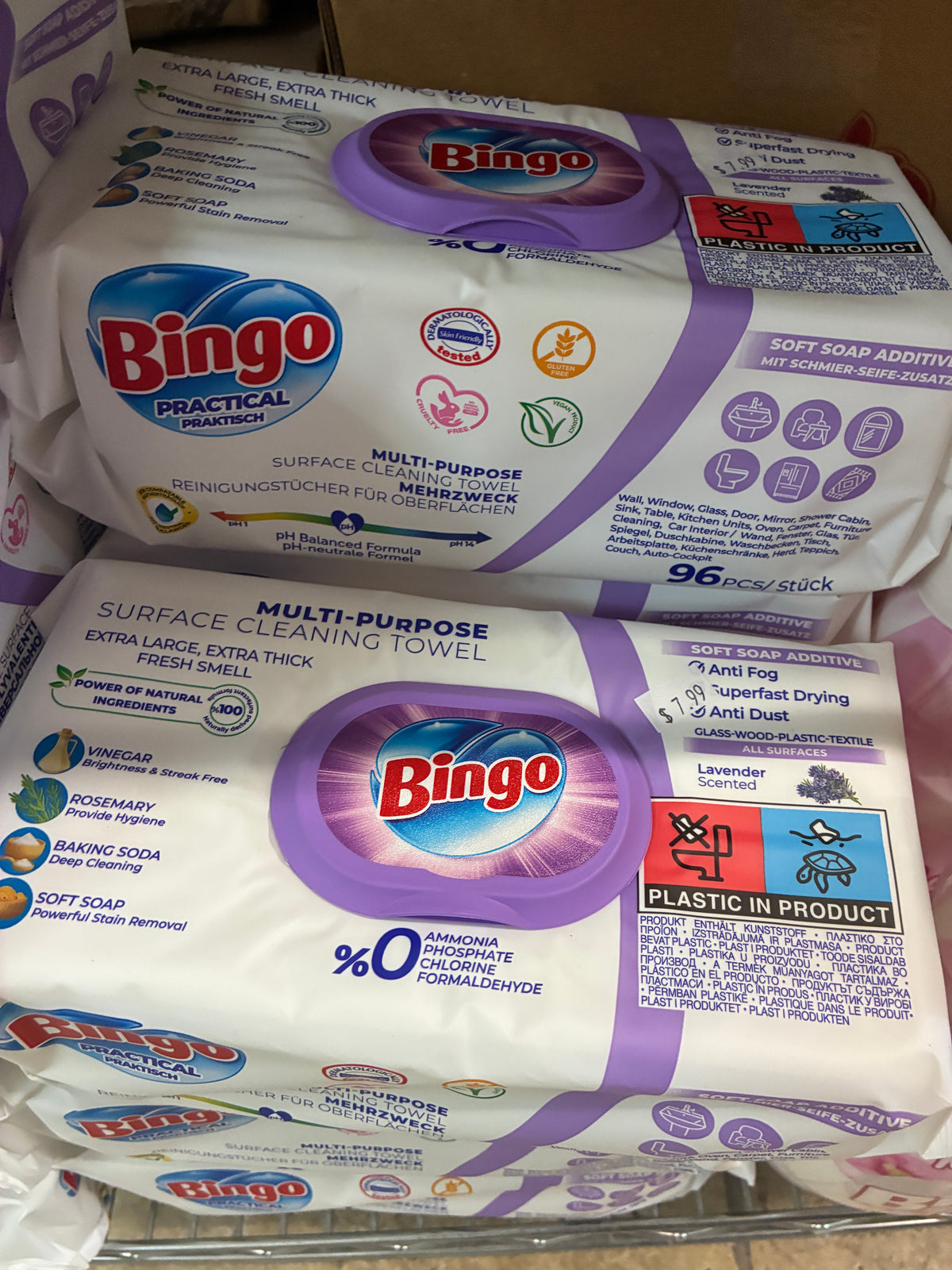 Bingo Practical Multi-Purpose Surface Cleaning Wipes – Lavender Scented, 96 Count
