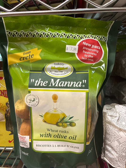 Greek- The Manna Barley Olive Oil 400g (Mini Rusks)