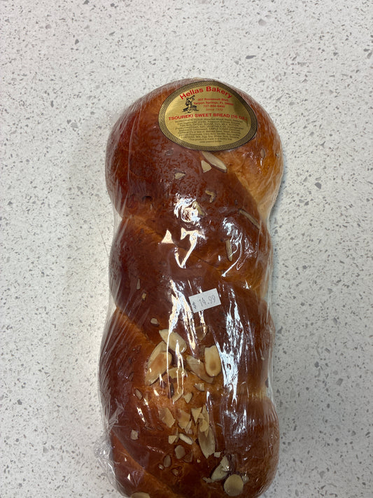 Traditional Greek Tsoureki Sweet Braided Easter Bread