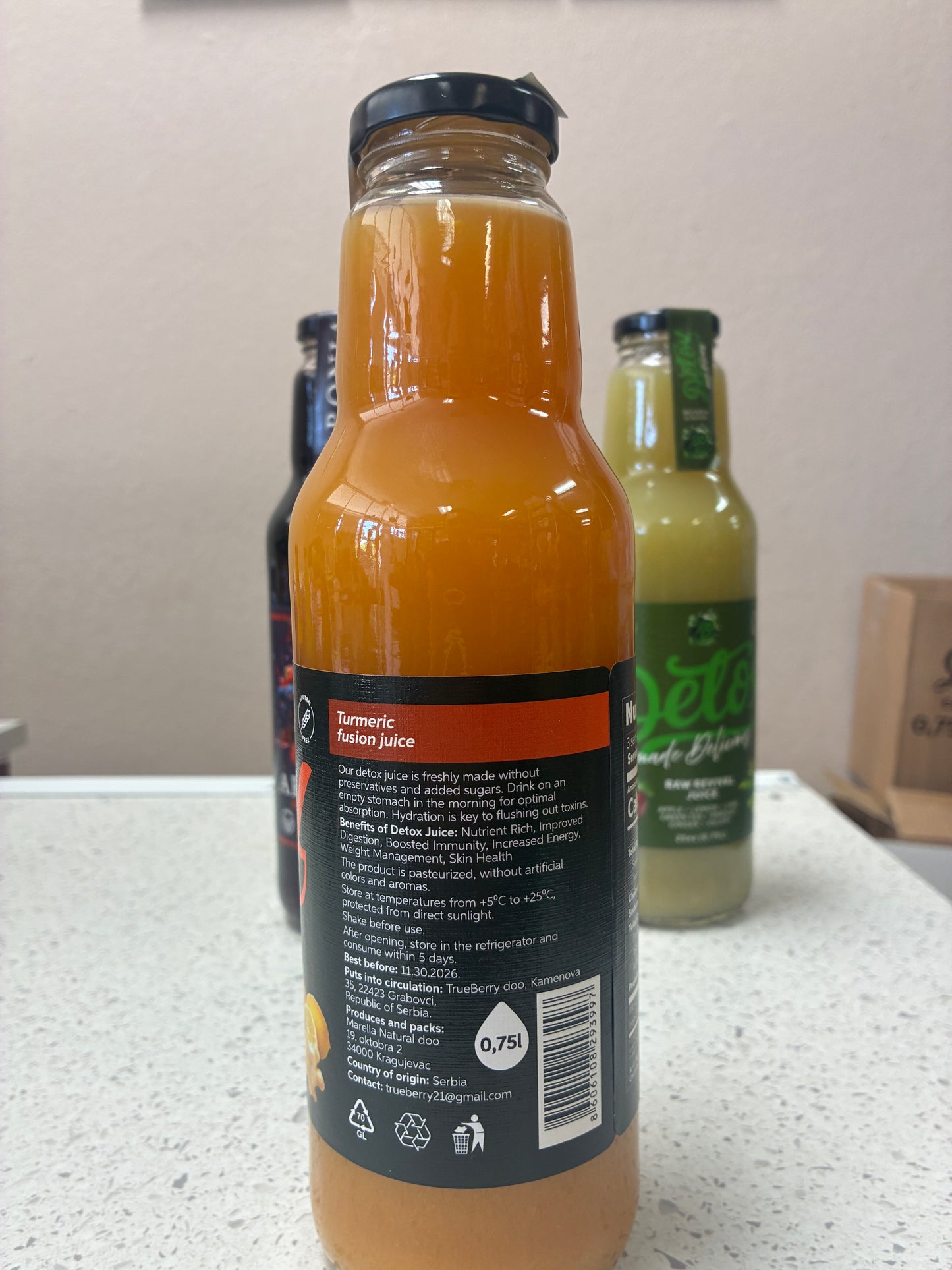 DetoX Turmeric Fusion Juice – Turmeric, Carrot & Ginger – 750 ml – Serbia