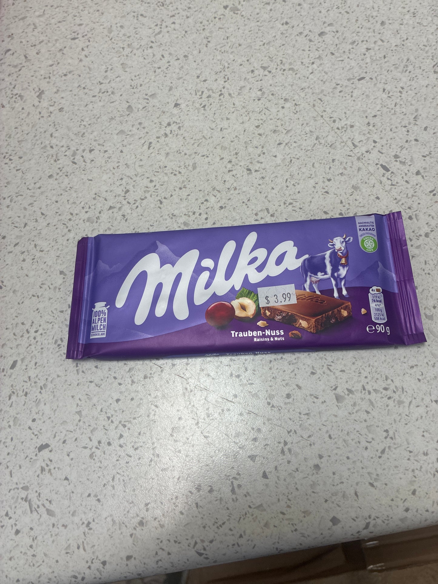Milka Raisins & Nut Chocolate Bar 100g