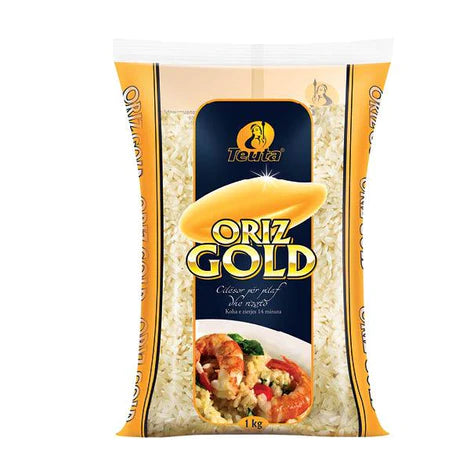 Golden Label Rice Teuta Rice Gold (Blue label) for Pilaf and Rissoto 1 kg – Balkan Market